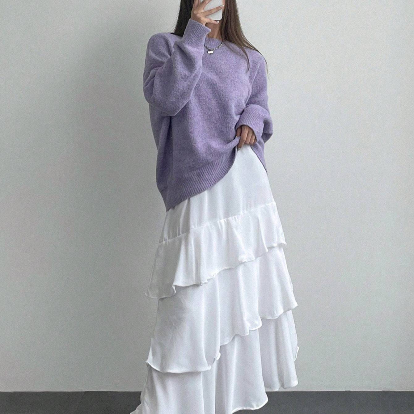 Pull en tricot surdimensionné pour femmes avec une douce polaire et des détails modernes Chic und Stil