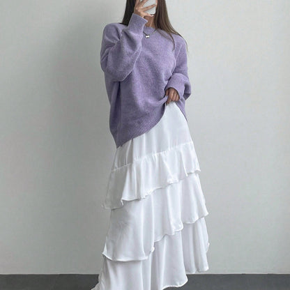 Pull en tricot surdimensionné pour femmes avec une douce polaire et des détails modernes Chic und Stil