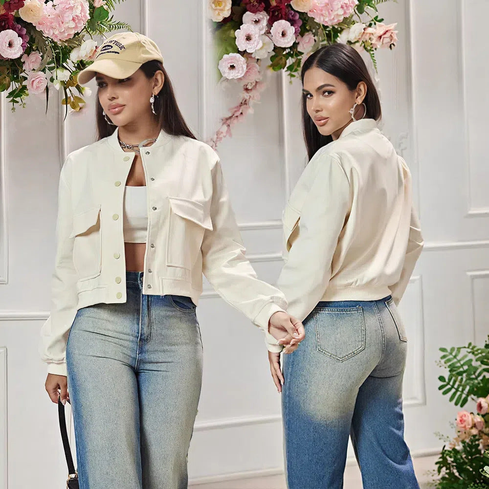 Dames élégante veste cropped Chic und Stil