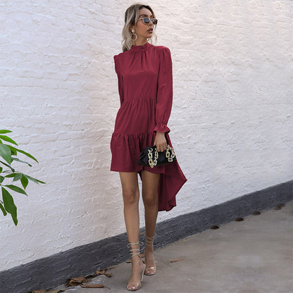 Dames Élégante et décontractée robe mini avec volants Chic und Stil