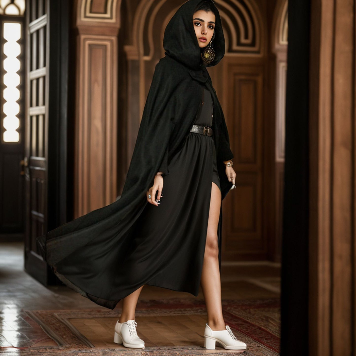 Dame manteau à capuche avec coupe élégante Chic und Stil