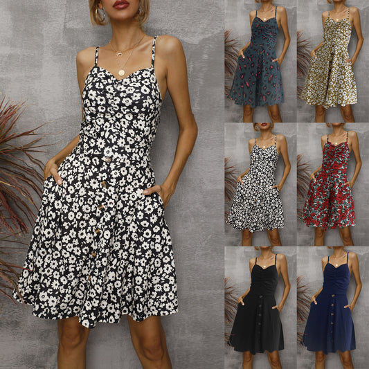Robe d'été en A à boutons pour dames Chic und Stil