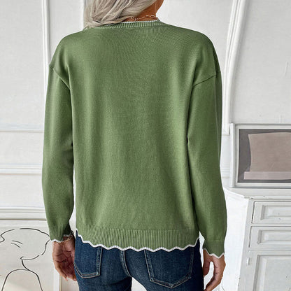 Pull en tricot pour dames avec fermeture éclair et ourlet ondulé Chic und Stil