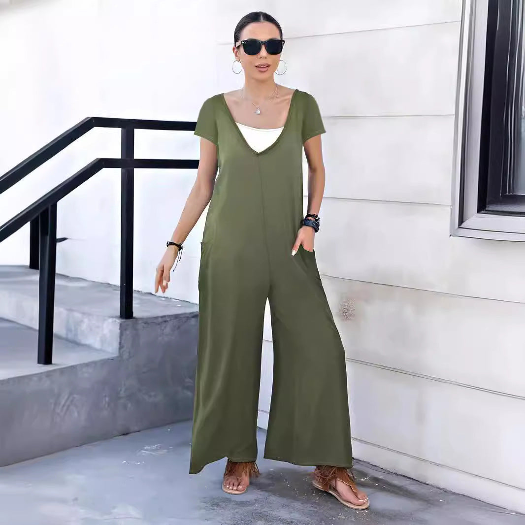 Combinaison fluide pour femmes avec poches pratiques et décolleté en V Chic und Stil