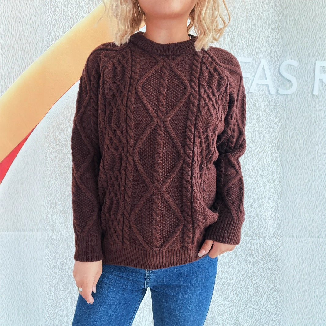 Pull en grosse maille pour femmes avec motif torsadé texturé et coupe décontractée Chic und Stil