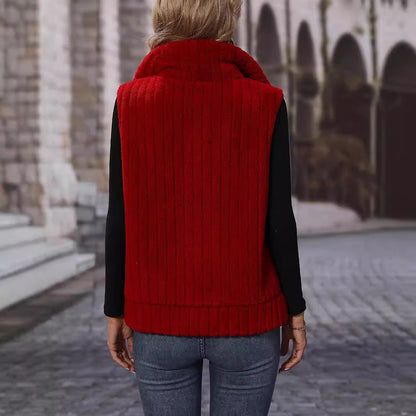 Women's Cozy Cardigan with High Collar and Full Zip Chic and Style