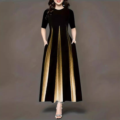 Robe maxi pour femmes avec poches latérales élégantes et éclat luxueux Chic und Stil
