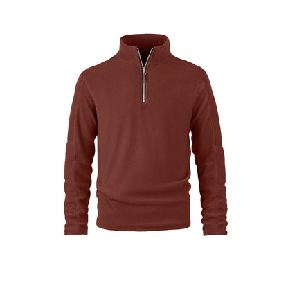 Fleece pullover for men with a high collar and practical zip details Chic and Style