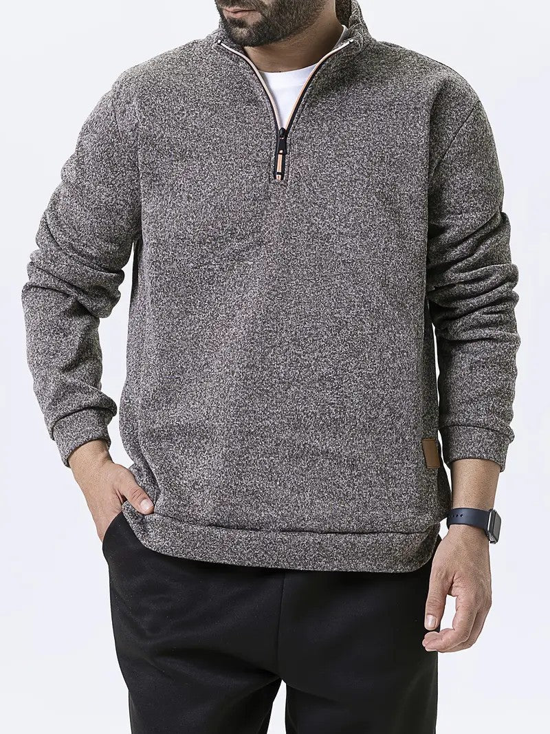 Men's fleece pullover with half zipper Chic and Style