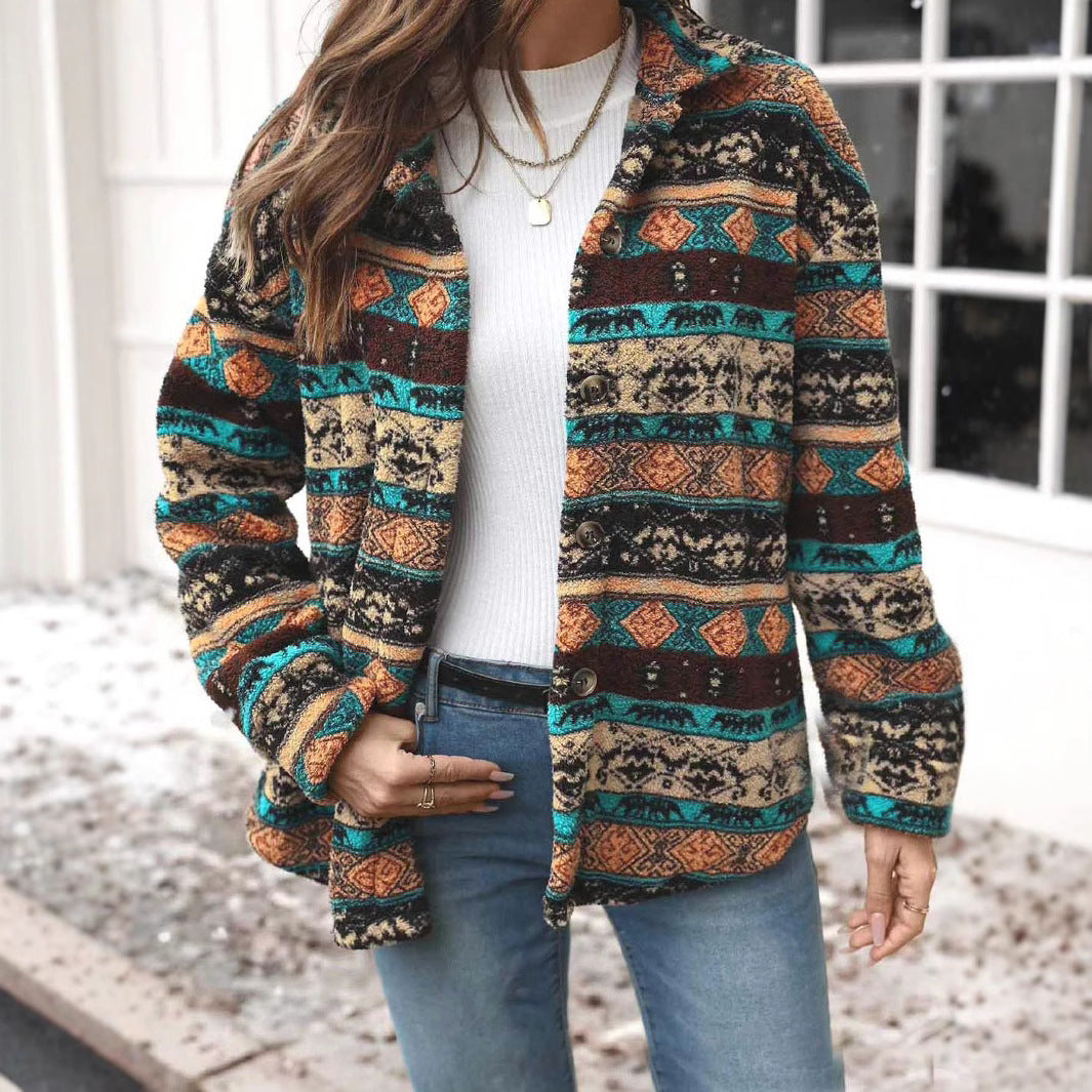 Dames Gilet à motifs avec fermeture à boutons Chic und Stil