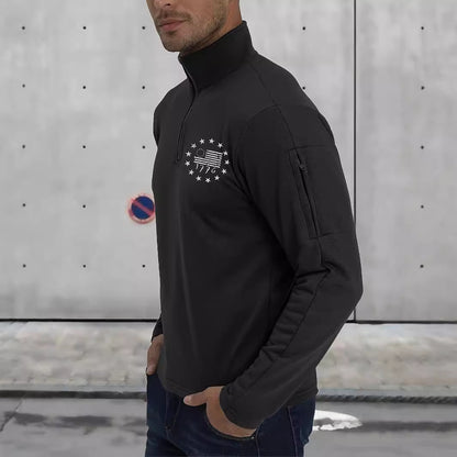 Casual pullover for men with high collar and functional zipper Chic and Style