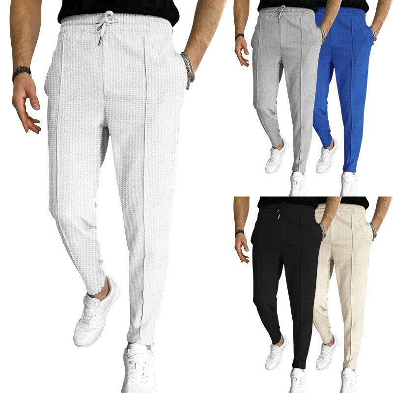 Luxury men's pants with elastic drawstring and textured design Chic and Style