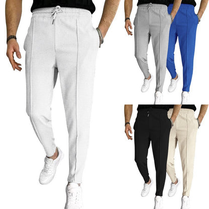 Luxury men's pants with elastic drawstring and textured design Chic and Style