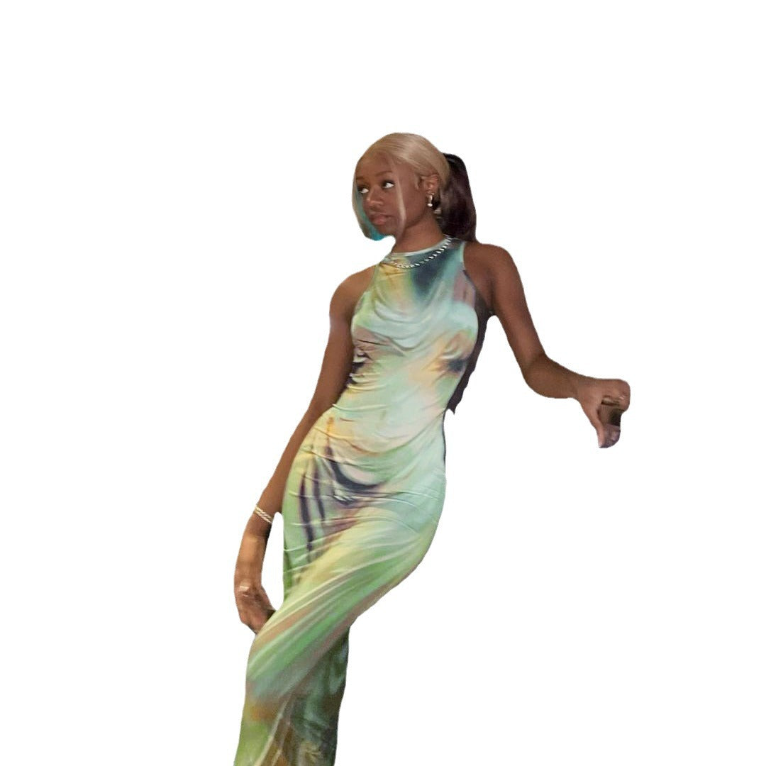 Women's Maxi Dress Abstract Print Elegant Chic and Style