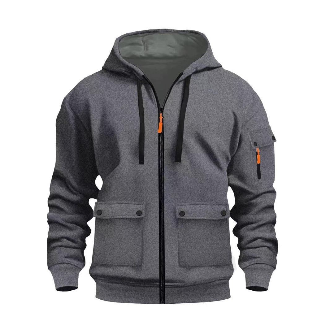 Functional hooded jacket for men with multiple pockets Chic and Style
