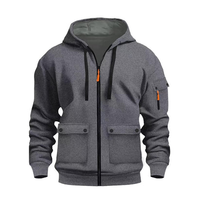 Functional hooded jacket for men with multiple pockets Chic and Style