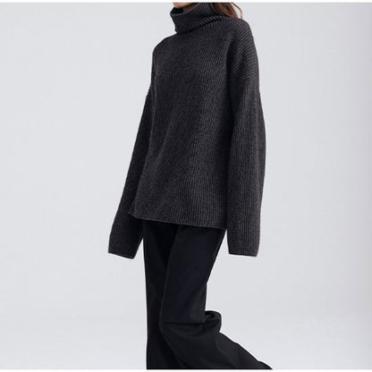 Dames Grand pull en maille à col roulé en matériau de haute qualité Chic und Stil