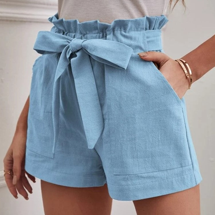 Shorts Tailorés pour Femmes avec Cravate et Poches Pratiques Chic und Stil