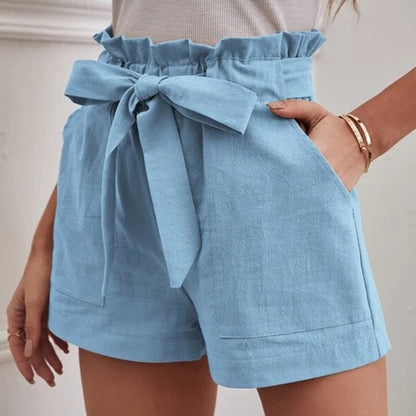Shorts Tailorés pour Femmes avec Cravate et Poches Pratiques Chic und Stil