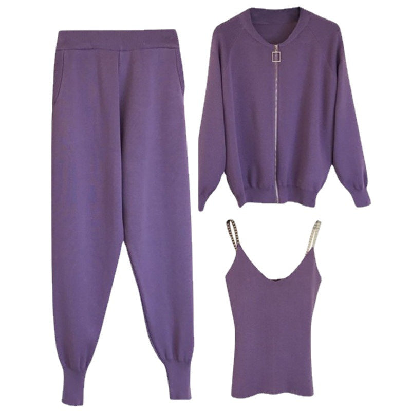 Sporty women's leisure set with zipper Chic und Stil