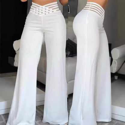 Wide leg pants for women with a trendy grid design Chic und Stil