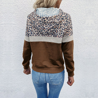 Pull à capuche pour femmes avec motif léopard tendance Chic und Stil