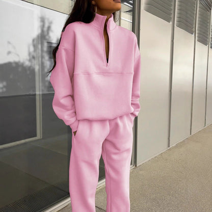 Ladies comfortable polar collar sweater with matching jogging pants Chic and Style