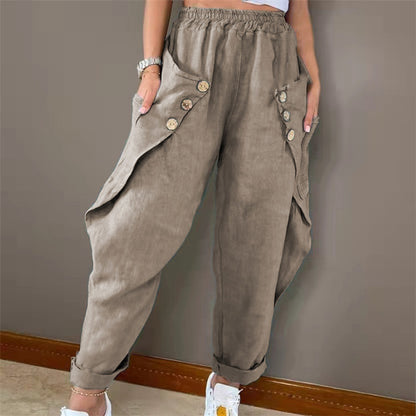 Dames culotte décontractée avec détails de boutons décoratifs Chic und Stil