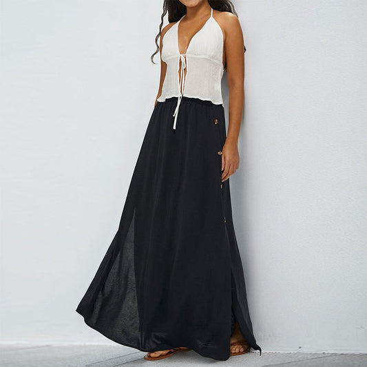 Jupe maxi taille haute femme avec détails en bouton Chic und Stil