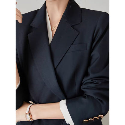 Veste de bureau pour femmes à double boutonnage ajustée Chic und Stil