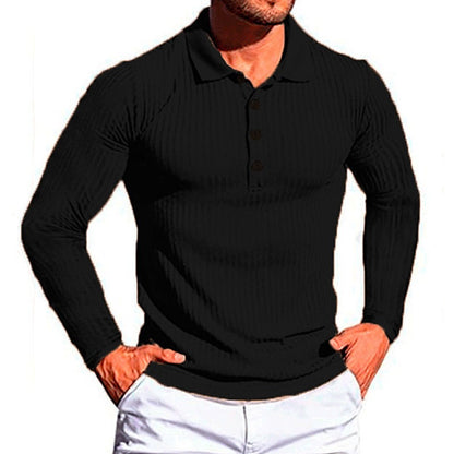 Chemise polo longue à manches élégantes pour homme au design texturé Chic und Stil