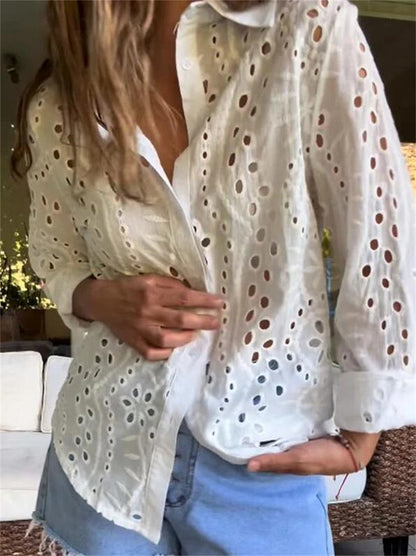 Blouse pour femmes avec broderie ajourée aérienne Chic und Stil