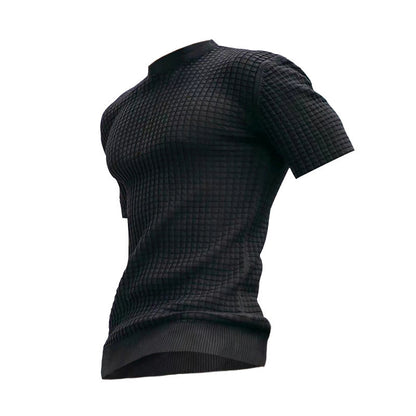 T-shirt Performance à manches courtes pour hommes avec design structuré Chic und Stil