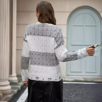 Pull en tricot pour femmes avec motif texturé Chic und Stil