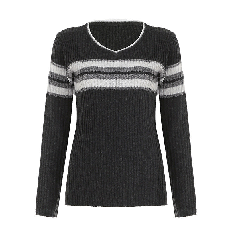 Pull-over ribbé pour femmes avec des rayures modernes Chic und Stil