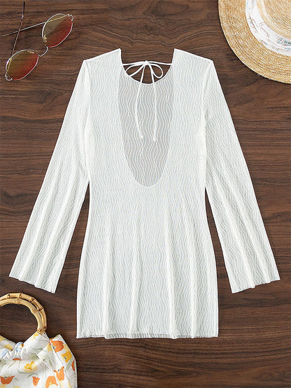 Robe de couverture en maillot de bain structuré transparent Chic und Stil pour femmes