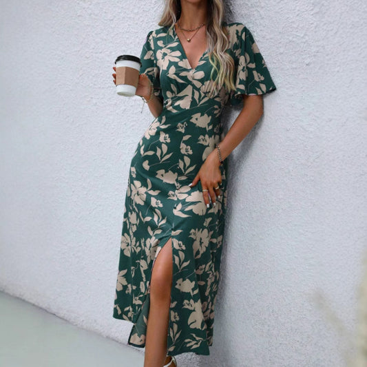 Robe maxi à motifs floraux pour femmes Chic und Stil