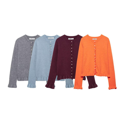 Dames cardigan élégant avec boutons décoratifs Chic und Stil