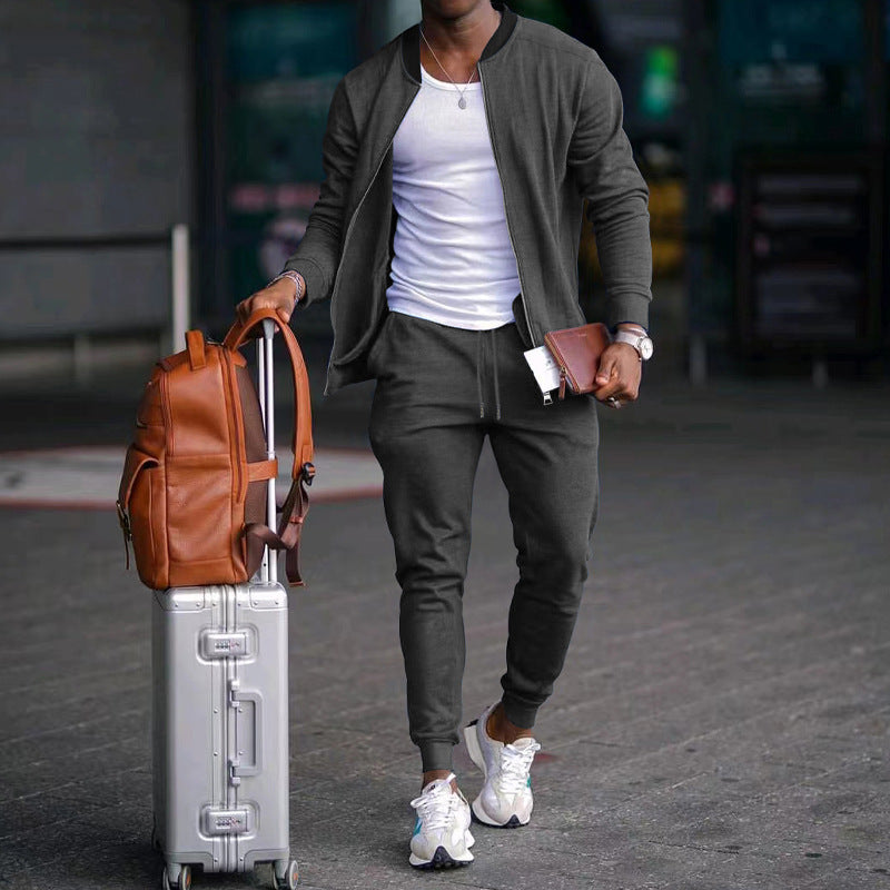Men's sporty travel set with light jacket and jogger pants Chic and Style