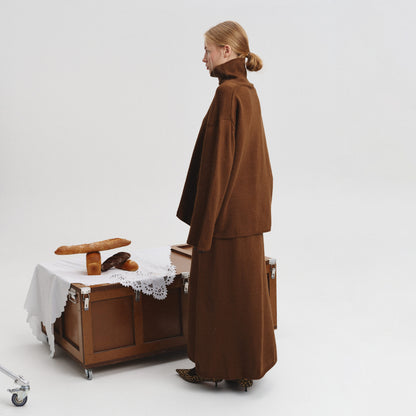 Dames élégant, ensemble en tricot décontracté avec col haut Chic und Stil