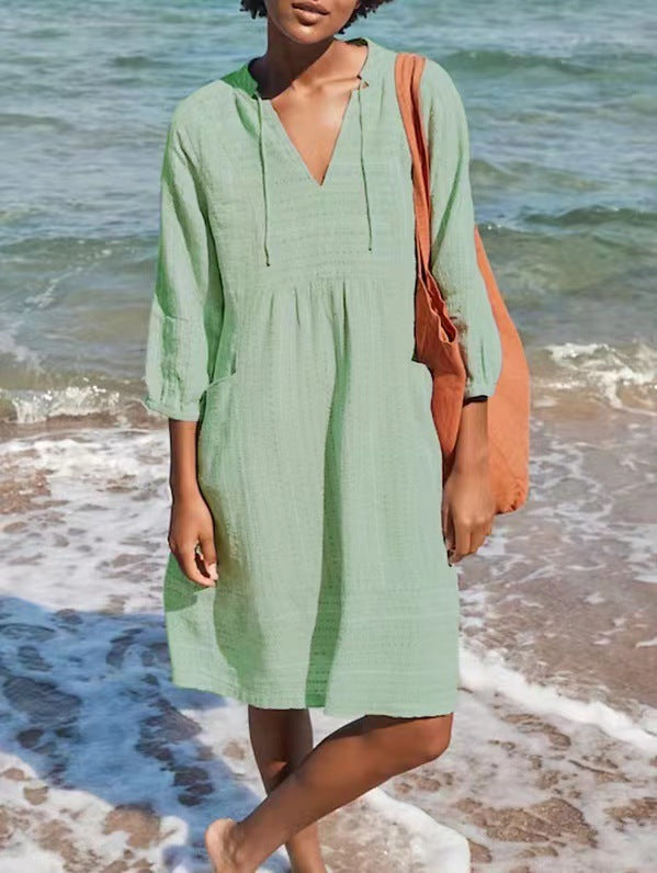 Robe d'été décontractée pour femmes avec capuche et poches Chic und Stil