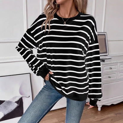 Dames pull décontracté avec motif rayé moderne Chic und Stil