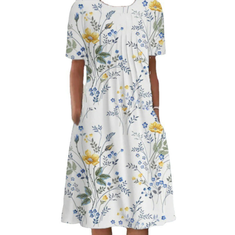 Robe maxi pour femmes avec un design floral et des manches larges Chic und Stil