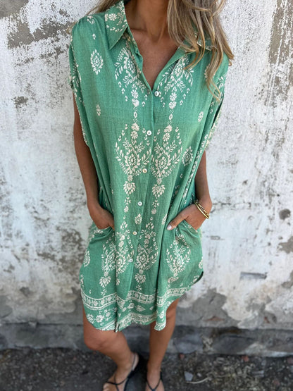 Robe chemise féminine à motif fin Chic und Stil