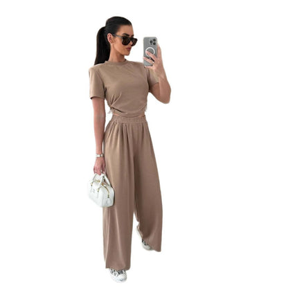 Chic and Style casual cropped top set for women and wide pants