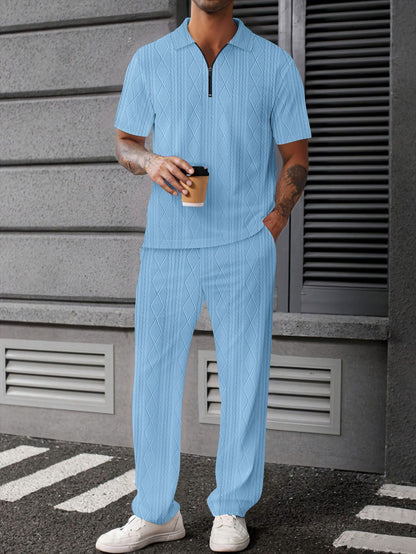Hommes ensemble polo en tricot élégant Chic und Stil