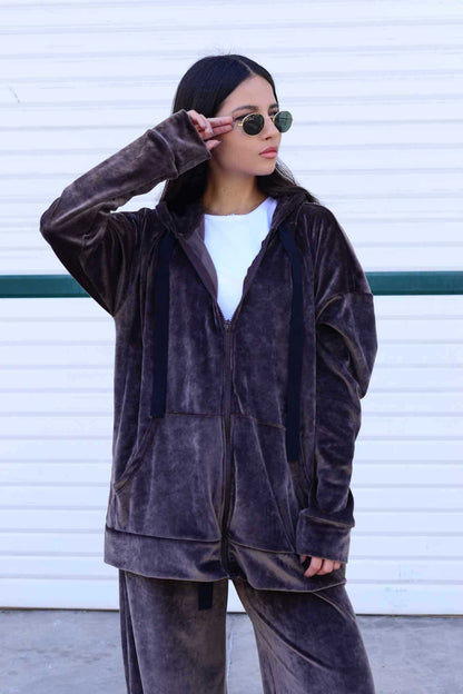 Dames confortable et élégante veste à capuche Chic und Stil