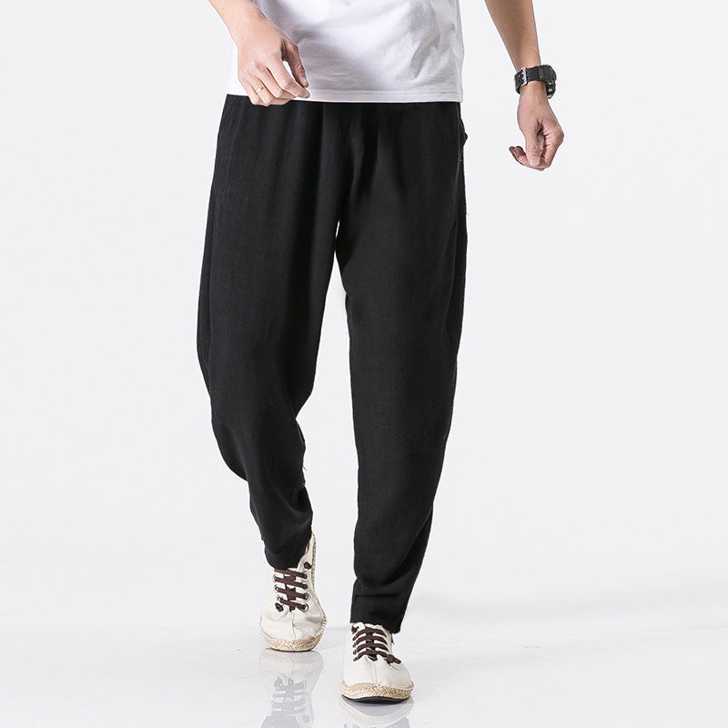 Casual harem pants for men in breathable linen material Chic and Style