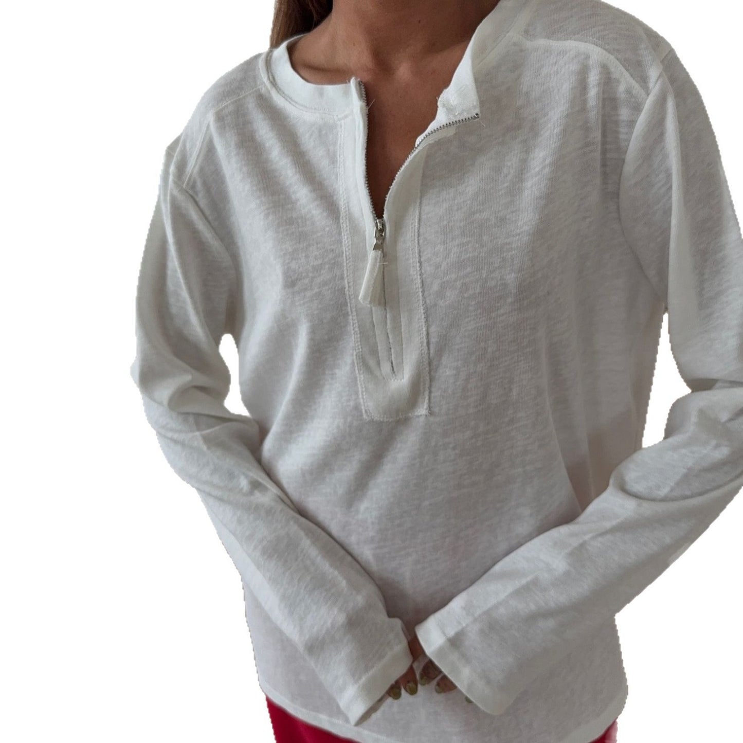 Chemise à manches longues pour femmes avec fermeture éclair tendance et coutures douces Chic und Stil