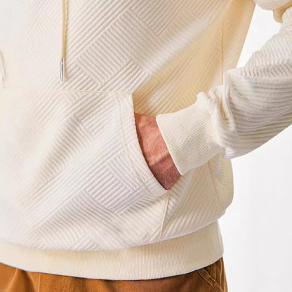 Pull à capuche pour hommes avec design texturé et poche kangourou pratique Chic und Stil